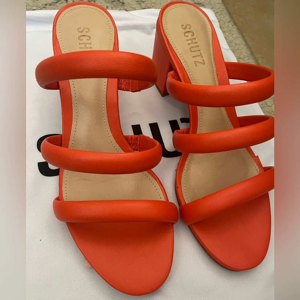 Schutz Olly Mid Block Nappa Leather Sandal